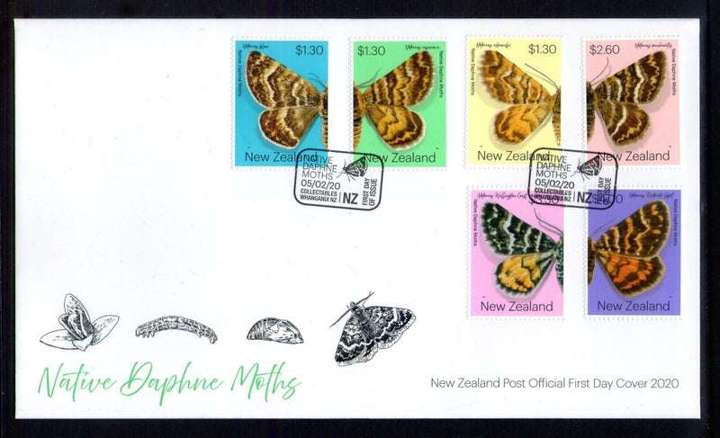 NZ FDC - 2020 Daphne Moths Set (6) - $14 Buy Now Carousel 1