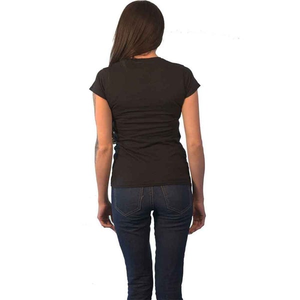 John Lennon T Shirt Imagine Peace Logo new Official Womens Skinny Fit Black Carousel 2