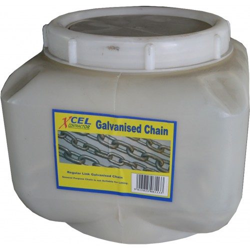 Galvanised Chain 25kg Polypail (30m) 6mm Xcel Carousel 1