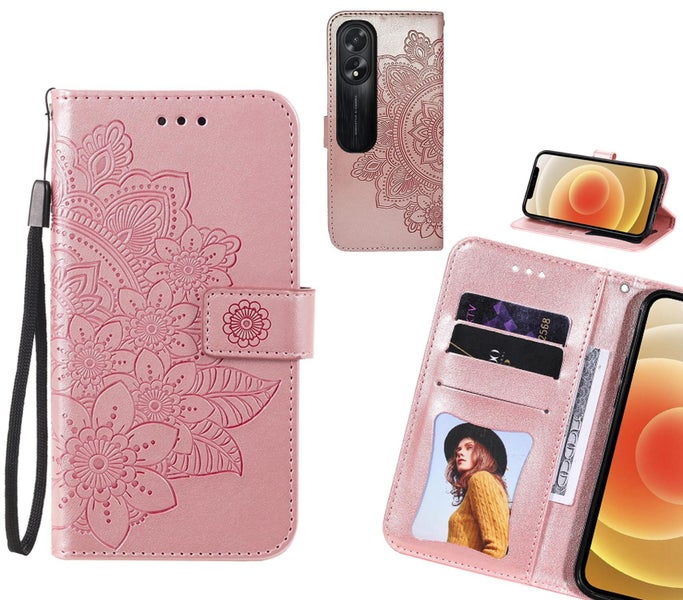 Oppo A38 Case Embossed Floral Leather Wallet case Carousel 1