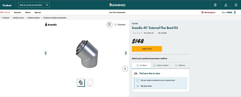 $100 OFF Scandia External 45 degree bend Kit Rear (For Outdoor or Ceiling Cavity Carousel 2