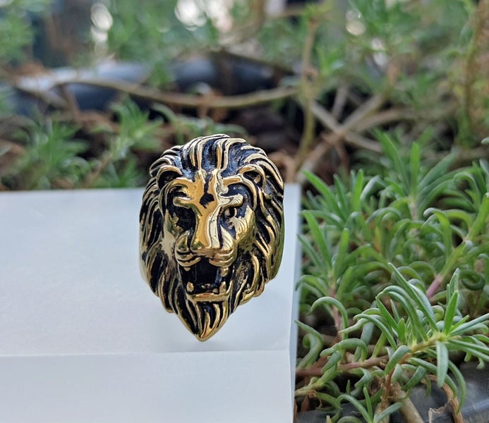 (18K Gold Filled) Lion Statement Ring RST17KL-7 Carousel 1