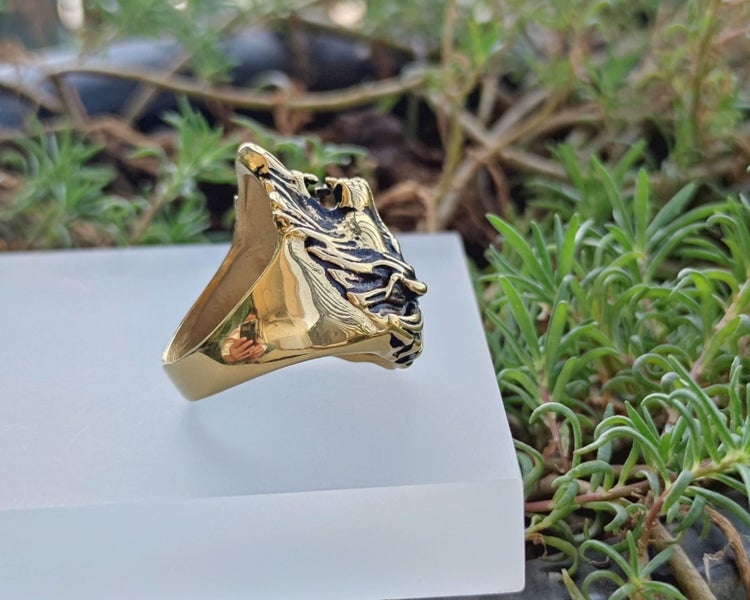 (18K Gold Filled) Lion Statement Ring RST17KL-762989793780483112