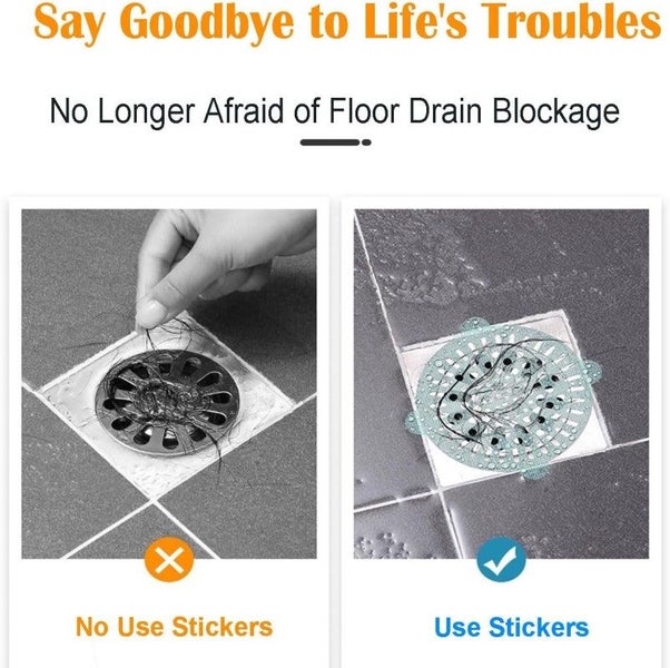 NEW 30 Pcs Disposable Shower Drain Hair Catcher Bathroom Mesh Stickers Carousel 6