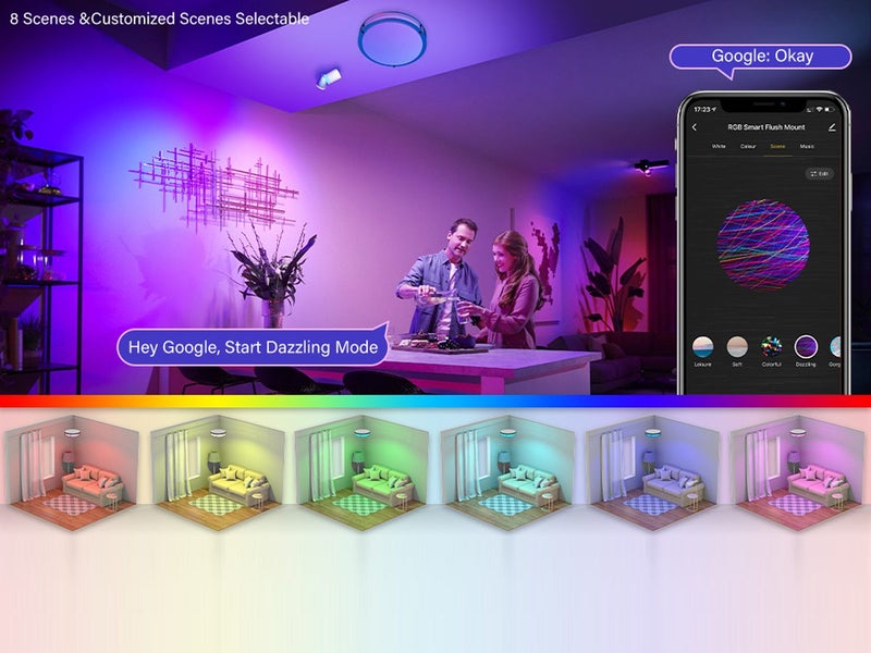 Flush Mount Ceiling Lights RGB WiFi Carousel 2