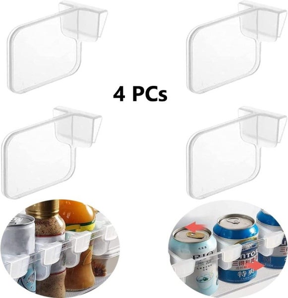 4 Pcs Clear plastic Fridge storage space allocator Organizer Divider Carousel 1