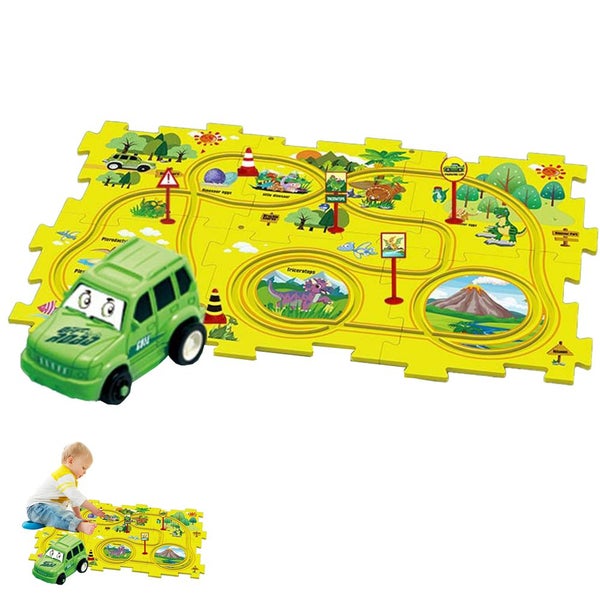 Toy DIY Assembling Electric Trolley Educational Puzzle Track Car Play Set Rail C Carousel 1