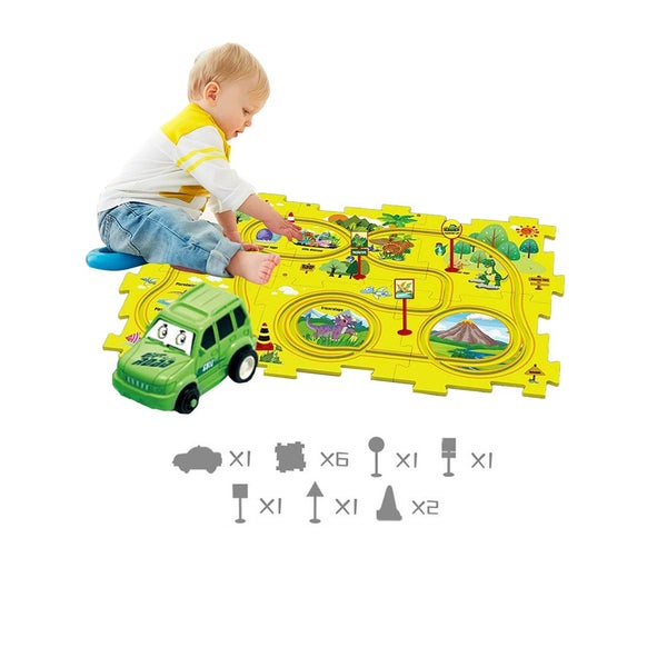 Toy DIY Assembling Electric Trolley Educational Puzzle Track Car Play Set Rail C Carousel 8