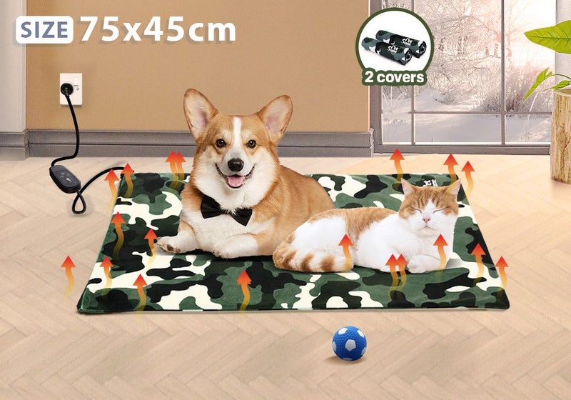 Pet Heat Pad Heating,Dog Heated Mat Blanket,Dog Cat Bed 75x45cm L Size Carousel 2