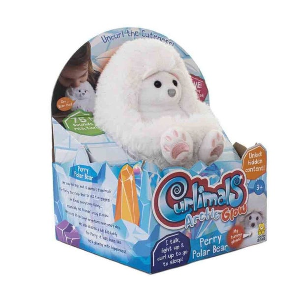 Curlimals Interactive Plush Toy - Arctic Glow Perry Polar Bear Carousel 2