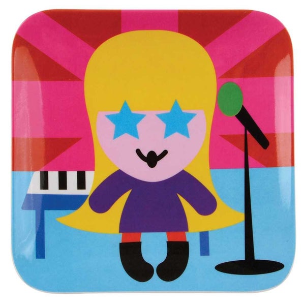 French Bull Rockstar with Yellow Hair Plate Carousel 1