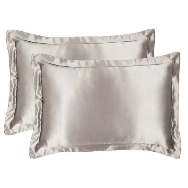 Silk Magnolia Tailored Silk Pillowcase King Silver Set Carousel 1