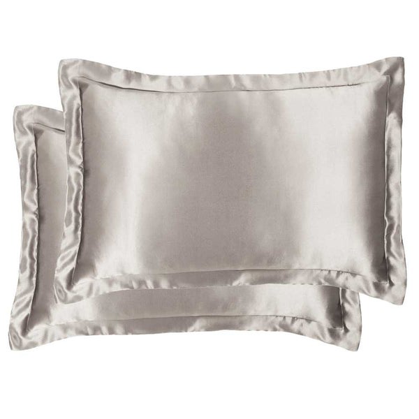 Silk Magnolia Tailored Silk Pillowcase Medium Silver Set Carousel 1