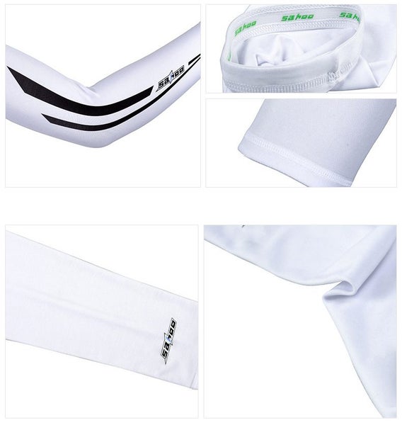 Sahoo Bicycle Arm Sleeves/Warmers UV Protection (White) Carousel 4
