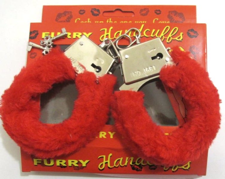 Red fluffy handcuffs (with key!) - great for a Hen's night! Carousel 1