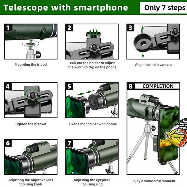 Portable Zoom HD 5000M Telescope Folding Long Distance Mini Powerful Carousel 7