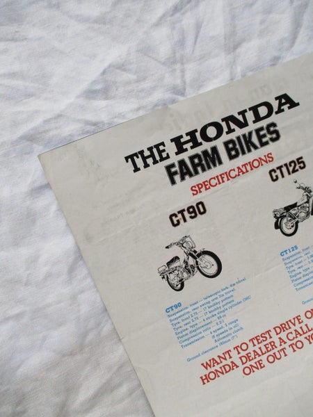 Old Advertising HONDA CT125 Trailer Motor Bike - Pamplet Carousel 3