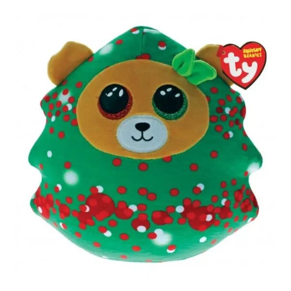Ty Christmas Everett The Christmas Tree Bear 14" Squish-A-Boo Carousel 1