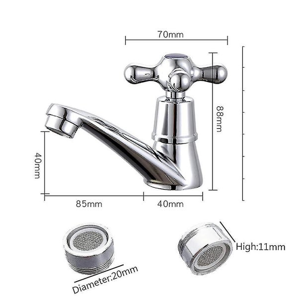 Modern Single Cold Faucet Bathroom Sink Accessories Chrome Finish Carousel 2