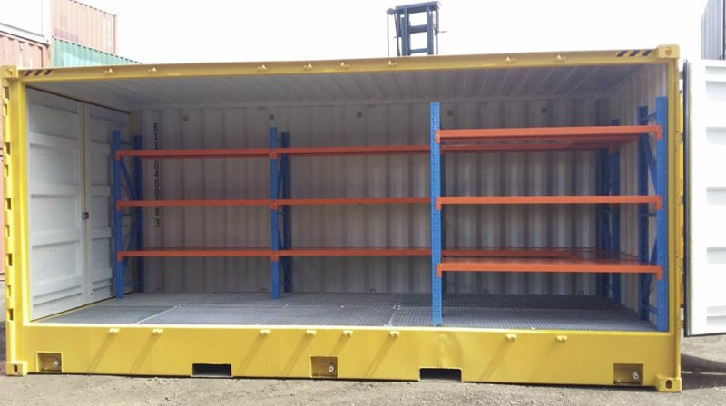 5.85mL x1mH x0.6mD Sea Shipping Container Shelving/ Workbench/ Workstation Carousel 4