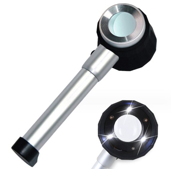 30x aluminum alloy handheld Magnifying Glass with scale 6 LED lights Carousel 1