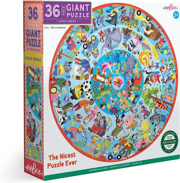 EeBoo 36pc Giant Puzzle Good Deeds Rd Carousel 1