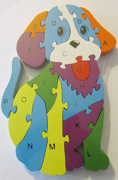 Puppy 123 and (partial) ABC double sided 16 piece wooden jigsaw Carousel 2