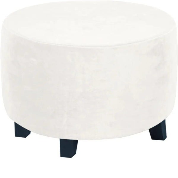 Round Ottoman Stool Cover Super Soft Velvet Footrest Cover All-inclusive CHK12N Carousel 1