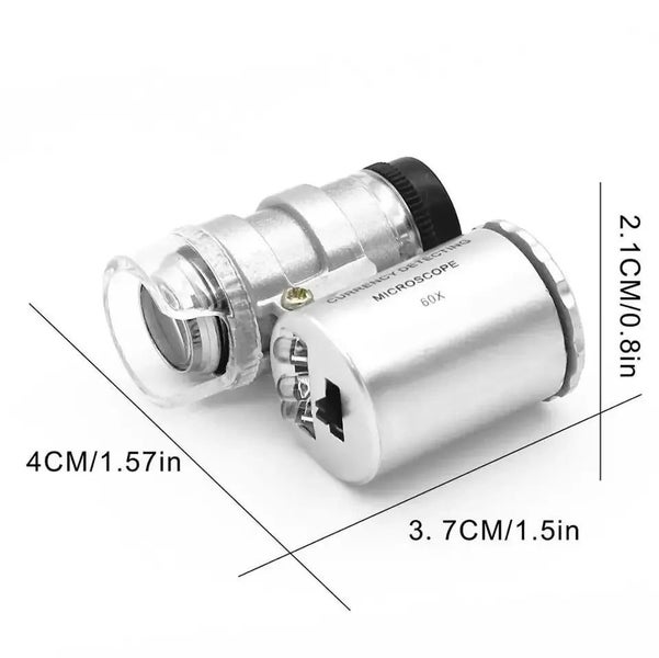 Mini 60X Microscope with LED Light Handheld High Definition Pocket Jewelr CHK12N Carousel 2
