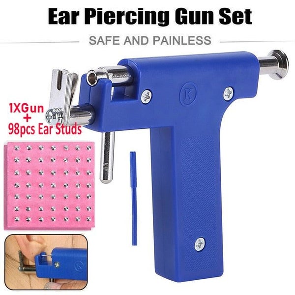 Professional Ear Piercing Gun Tool Set 98pcs Ear Studs Steel Ear Nose Nav CHK12N Carousel 1