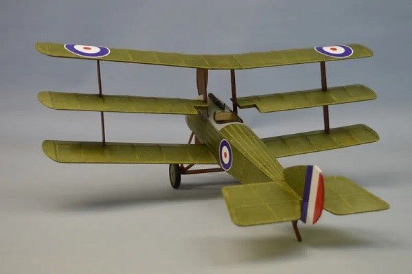 xDumas #241 Plane Kit: 18" Sopwith Triplane - Rubber Powered Flying Model Carousel 2