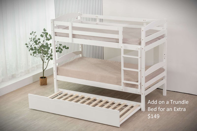 Cosmos White King Single Bunk Beds - Solid Pine - LVL Slats - Fantastic Value Carousel 3