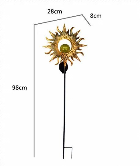 Retro Sun Moon Flame Solar Lamp IP65 Waterproof Solar Lights Outdoor Gard CHK12N Carousel 1