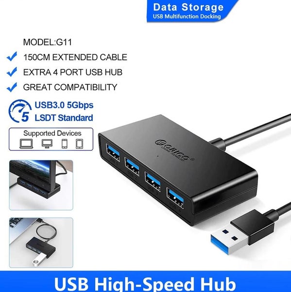ORICO USB HUB 4 Port USB 3.0 Splitter With Micro USB Power Port Multiple CHK12N Carousel 2