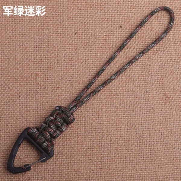 1Pcs 20cm Paracord Keychain Military Braided Nylon Lanyard Metal Carousel 1