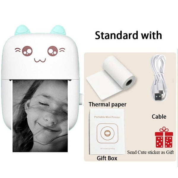 Portable Thermal Printer MINI Wirelessly BT 203dpi Photo Label Memo Wrong CHK12N Carousel 1