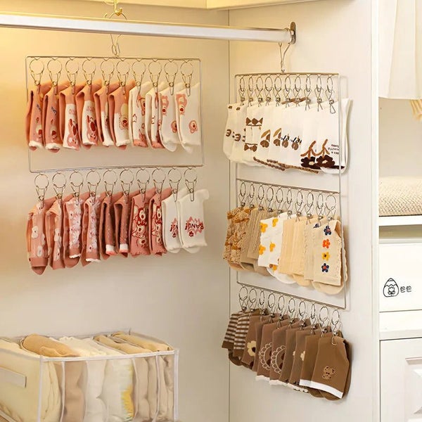 10/30 Clips Stainless Steel Clothes Drying Hanger,Multi-layer Heavy Duty CHK12N Carousel 2