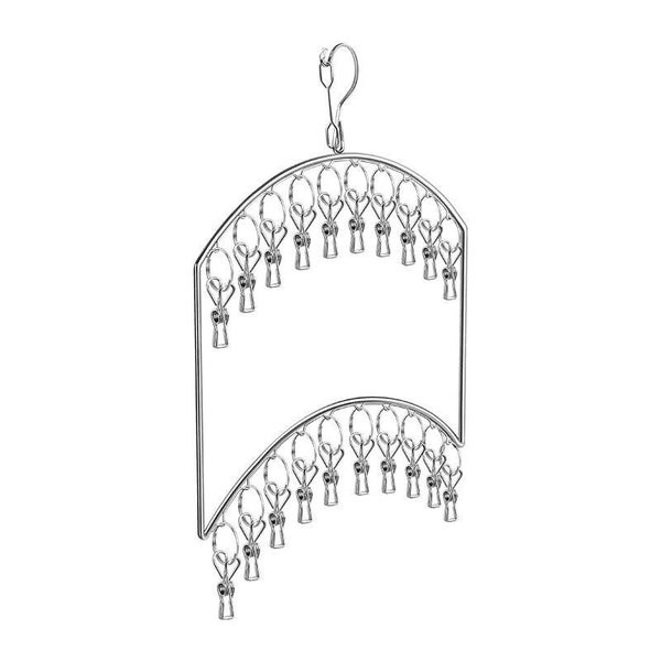 10/30 Clips Stainless Steel Clothes Drying Hanger,Multi-layer Heavy Duty CHK12N Carousel 1