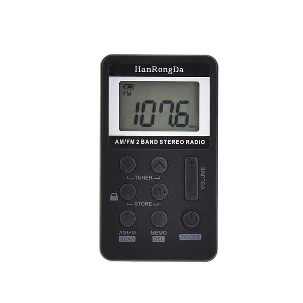 Mini Radio Portable AM/FM Dual Band Stereo Pocket Radio Receiver with LCD CHK12N Carousel 1