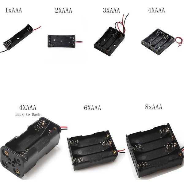 DIY New 1 2 3 4 6 8 Slots AAA Battery Case Box AAA Battery Holder Storage CHK12N Carousel 2