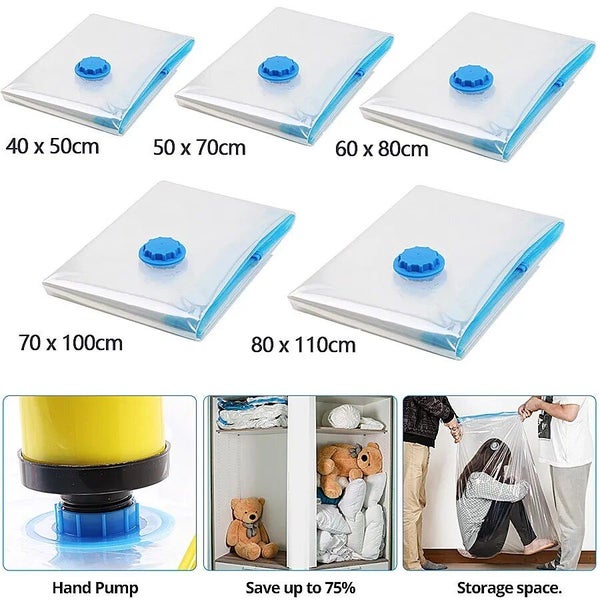1/2/5Pcs Vacuum Storage Bags Space Saving Bags for Comforters Clothes Pil CHK12N Carousel 21