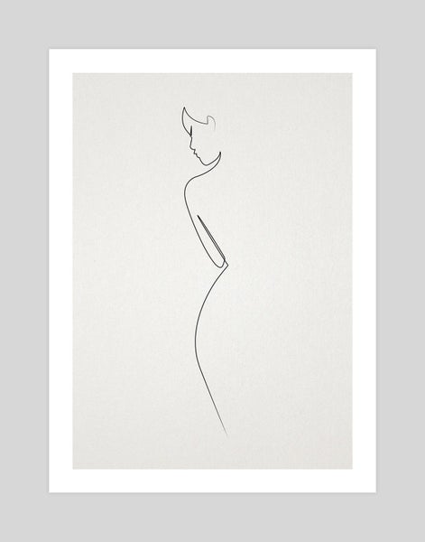 One Line Nude (Grey) Art Print by Quibe - A3 Carousel 1