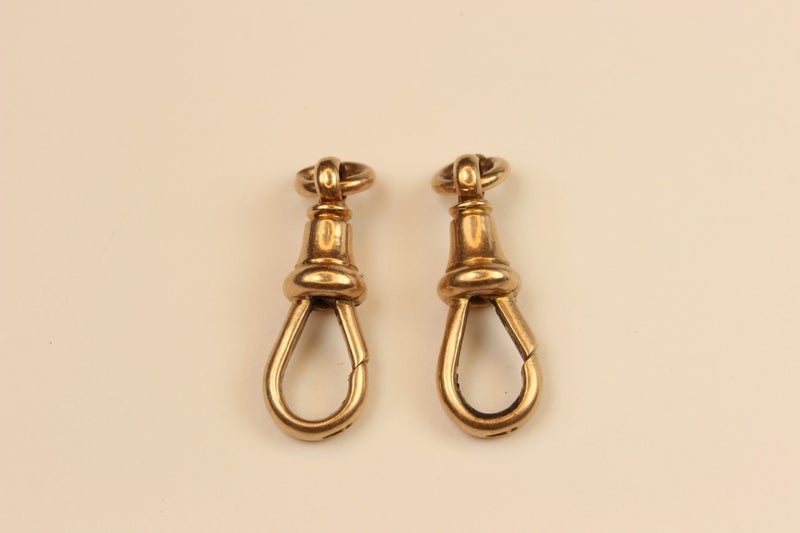 Large Antique 9ct Rose Gold Fob Clips Carousel 2