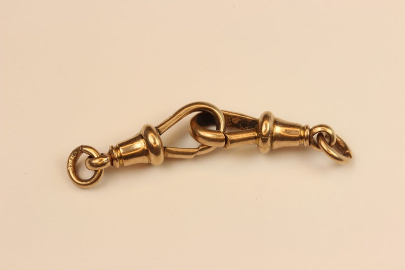 Large Antique 9ct Rose Gold Fob Clips Carousel 1