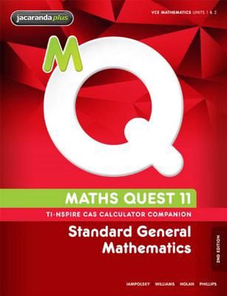 Maths Quest 11 Standard General Mathematics 2E TI-Nspire Calculator Companion by Carousel 1