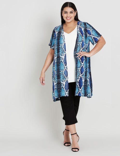 Beme Short Sleeve Snake Print Kimono ~ Size 22 Carousel 1