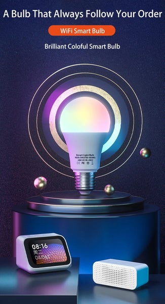 NEW Wifi Smart Bulb E27 Socket 15W Carousel 10