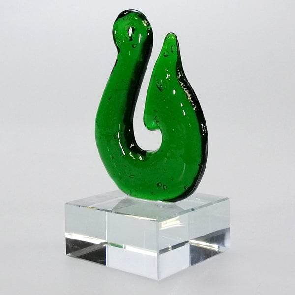 Green Glass Fish Hook Sculpture62993530441603113