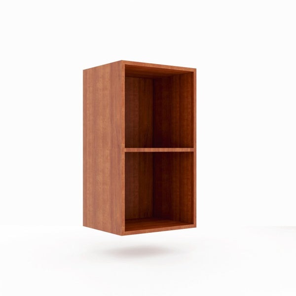 Rim Set - 400mm wide Single Door Wood Wall Cabinet with Glass Carousel 3