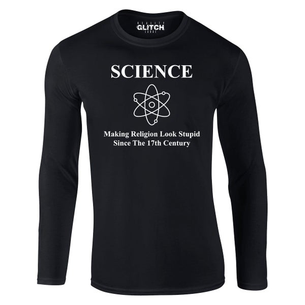 Reality Glitch Science Making Religion Look Stupid Mens T-Shirt - Long Sleeve Carousel 1